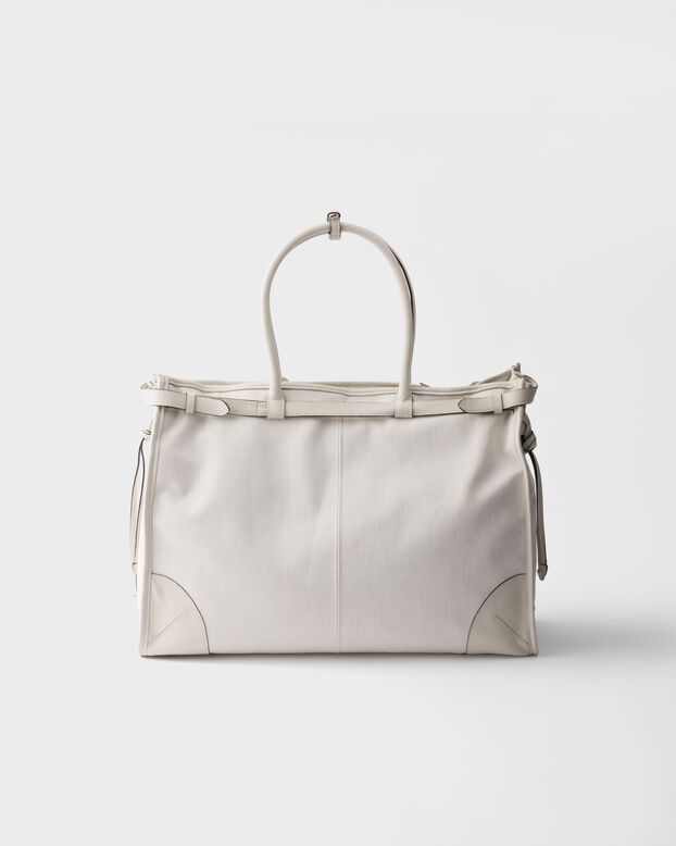 Prada Bonnie denim and leather tote bag, , hi-res