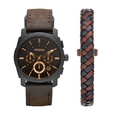 Gt Watch Machine Black Brown Leather