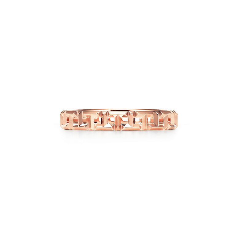 Tiffany T True Narrow Ring in 18k Rose Gold - Size 5, , hi-res