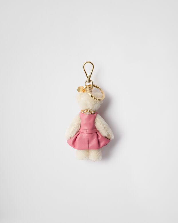Teddy bag charm with metal ring, , hi-res