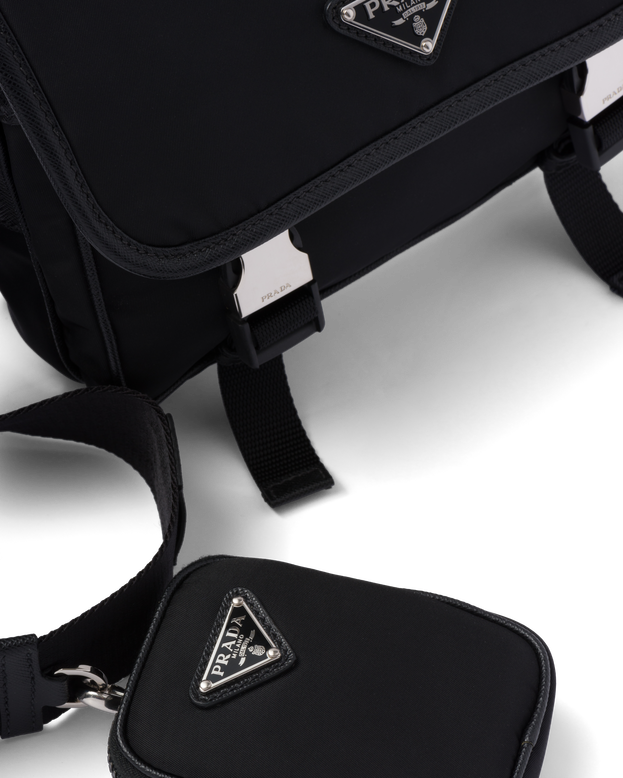 Re-Nylon and Saffiano leather shoulder bag, , hi-res