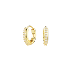 Matrix Round Cut Hoop Earrings - White Gold