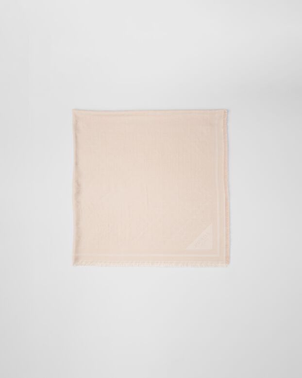 Symbole silk and wool jacquard shawl, , hi-res