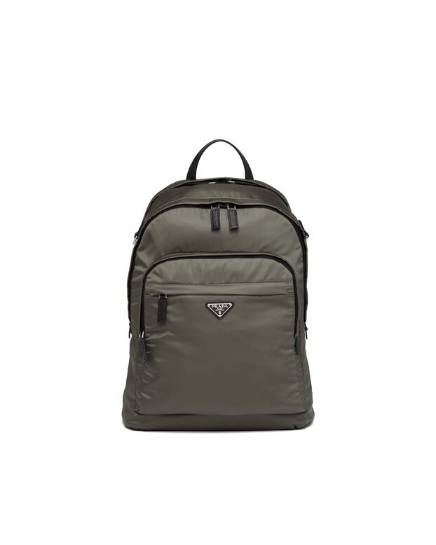 Re-Nylon and Saffiano leather backpack, , hi-res