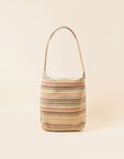 Stripe Raffia Slouch Bag