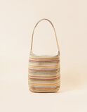 Stripe Raffia Slouch Bag, , hi-res