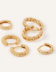 14ct Gold-Plated Twisted Hoops Set of Three