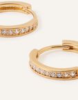 14ct Gold-Plated Pave Huggie Hoops