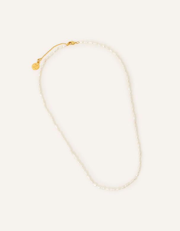 14ct Gold-Plated Seed Pearl Necklace, , hi-res