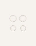 Sterling Silver Plain Mini Hoops Set of Two, , hi-res