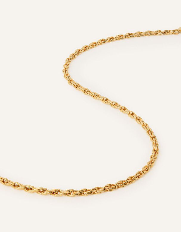 14ct Gold-Plated Twisted Rope Chain Necklace, , hi-res
