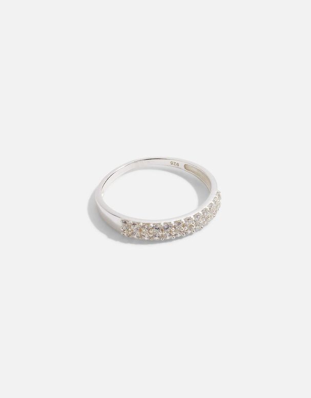 Sterling Silver Bling Encrusted Band Ring, , hi-res