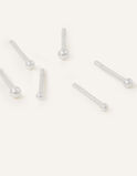 Sterling Silver Ball Studs Set of Three, , hi-res