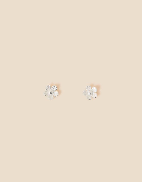 Sterling Silver Flower Stud Earrings, , hi-res