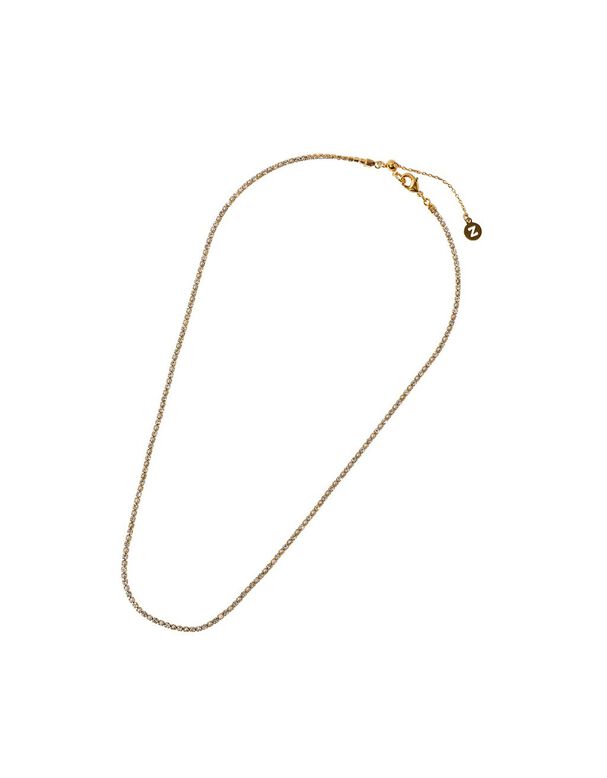 14ct Gold-Plated Pearl Sparkle Tennis Necklace, , hi-res