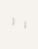 Sterling Silver Pave Mini Huggie Hoops, , hi-res