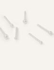 Sterling Silver Ball Studs Set of Three