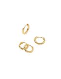 14ct Gold-Plated Hoop Earring Set of Two, , hi-res