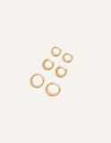 14ct Gold-Plated Twisted Hoops Set of Three, , hi-res