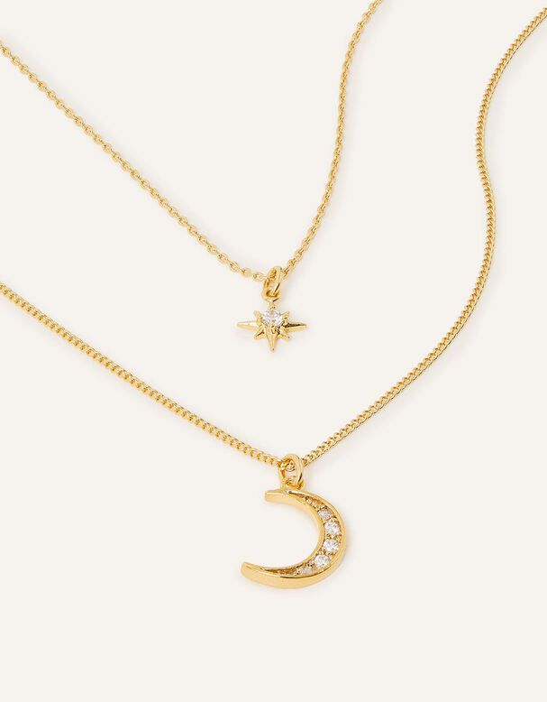 14ct Gold-Plated Celestial Necklace, , hi-res