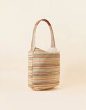 Stripe Raffia Slouch Bag, , hi-res