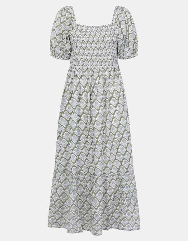 Floral Print Puff Sleeve Maxi Dress, , hi-res