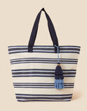 Large Stripe Beach Tote Bag, , hi-res