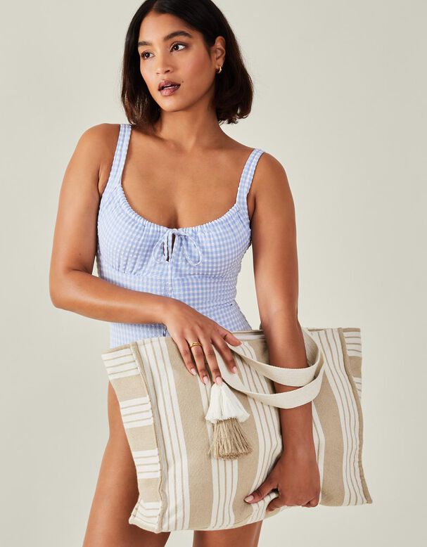 Large Stripe Beach Bag, , hi-res