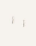 Sterling Silver Pave Mini Huggie Hoops, , hi-res