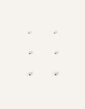 Sterling Silver Ball Studs Set of Three, , hi-res