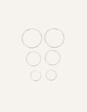 Sterling Silver Hoop Earrings Set of Three, , hi-res