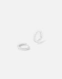 Sterling Silver Pave Mini Huggie Hoops, , hi-res