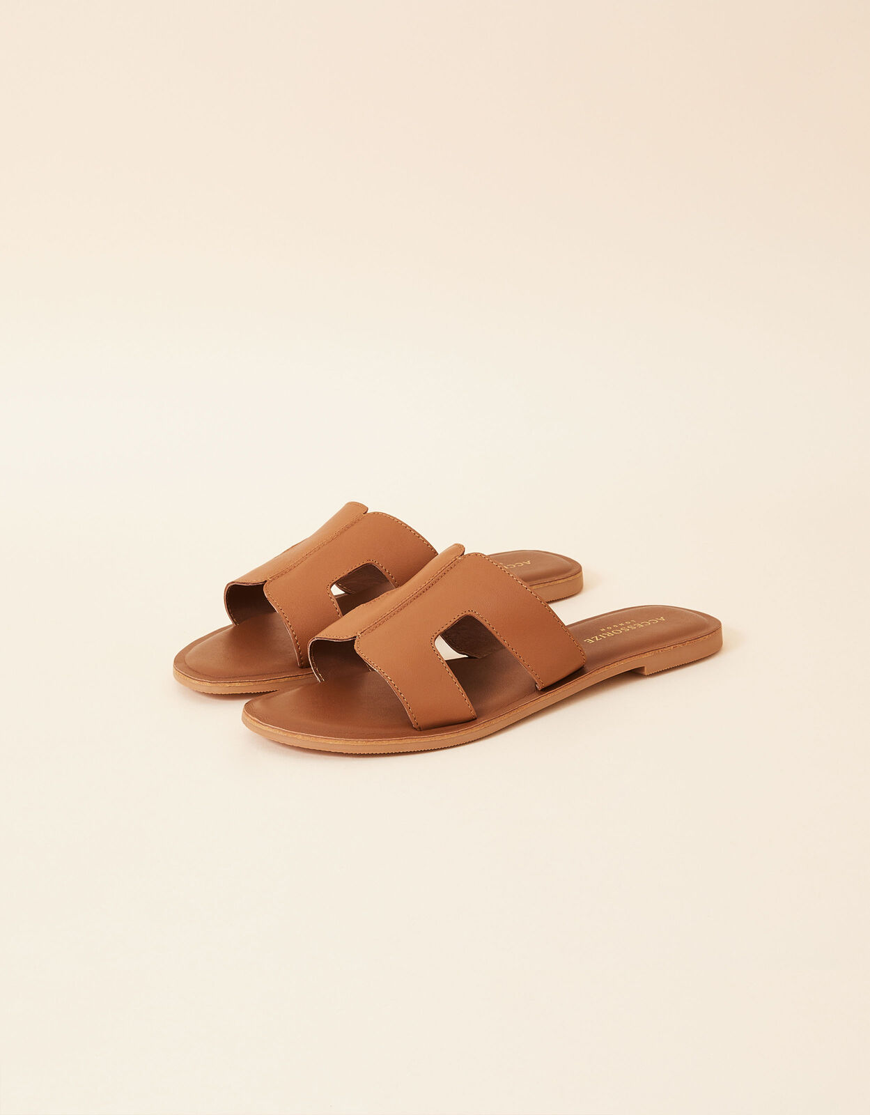 Accessorize Leather Cut-Out Detail Sliders Sandals | Heathrow Reserve ...
