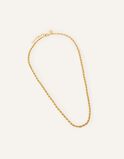 14ct Gold-Plated Twisted Rope Chain Necklace, , hi-res