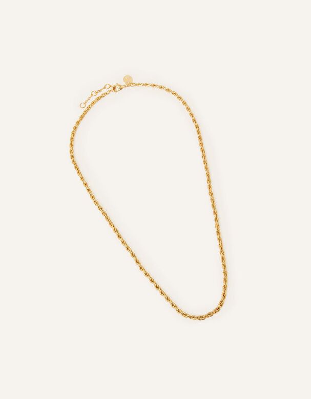 14ct Gold-Plated Twisted Rope Chain Necklace, , hi-res