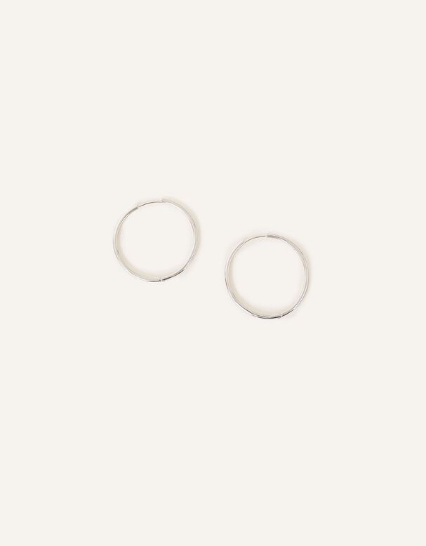 Sterling Silver-Plated 4cm Hoops, , hi-res