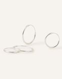 Sterling Silver Plain Mini Hoops Set of Two, , hi-res