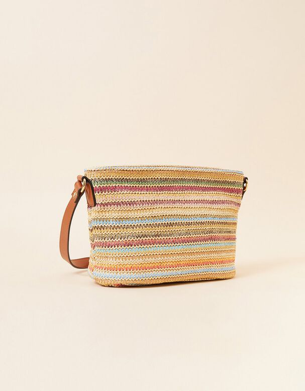 Stripe Raffia Cross-Body Bag, , hi-res