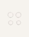 Sterling Silver Plain Mini Hoops Set of Two