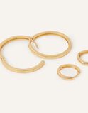 14ct Gold-Plated Hoop Earrings Set of Two, , hi-res