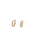 14ct Gold-Plated Pave Huggie Hoops, , hi-res