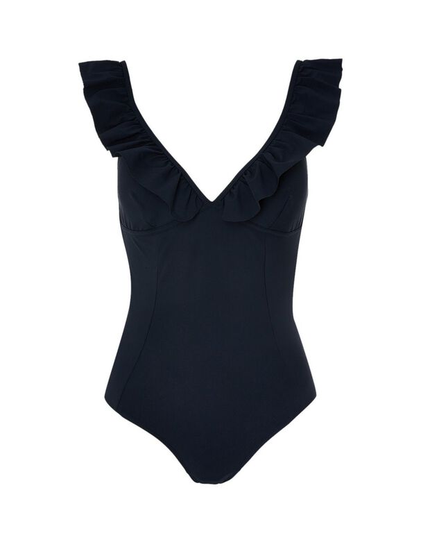 Exaggerated Ruffle Shaping Swimsuit, , hi-res