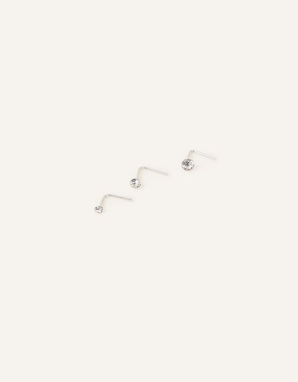 Sterling Silver Nose Stud Set, , hi-res