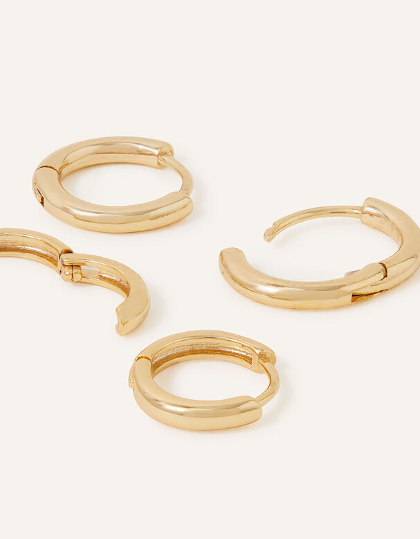 14ct Gold-Plated Hoop Earring Set of Two, , hi-res