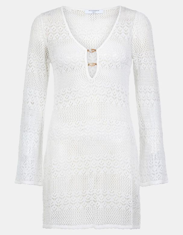 Knitted Long Sleeve Cover Up, , hi-res