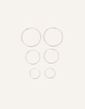 Sterling Silver Hoop Earrings Set of Three, , hi-res