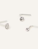 Sterling Silver Nose Stud Set, , hi-res