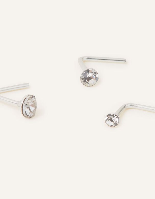 Sterling Silver Nose Stud Set, , hi-res