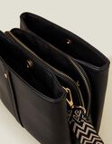Faux Leather Webbing Strap Crossbody Bag, , hi-res