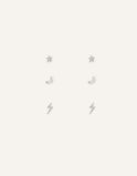 Sterling Silver Celestial Earring Set of Three, , hi-res